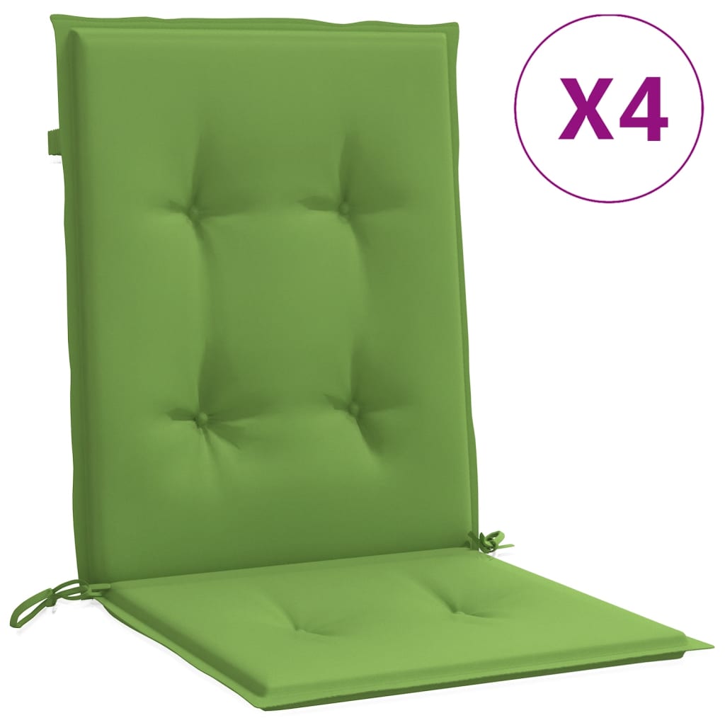Vidaxl stoelkussens 4 st lage vloerkleed 100x50x4 cm stof gemêleerd groen
