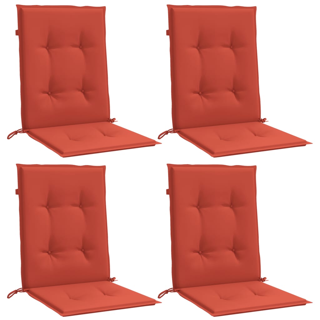 Vidaxl stoelkussens 4 st lage vloerkleed 100x50x4 cm stof gemêleerd rood