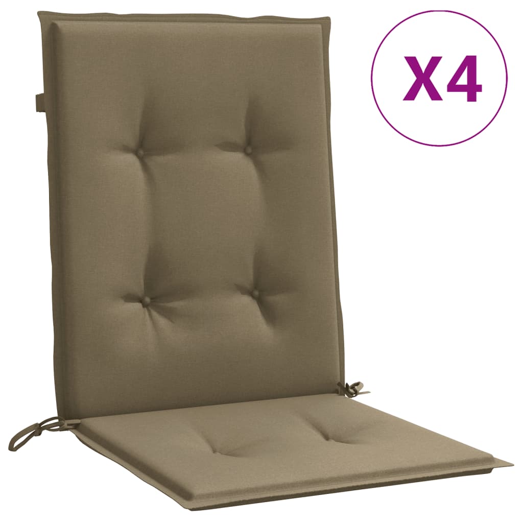 Vidaxl stoelkussens 4 st lage vloerkleed 100x50x4 cm stof gemêleerd taupe