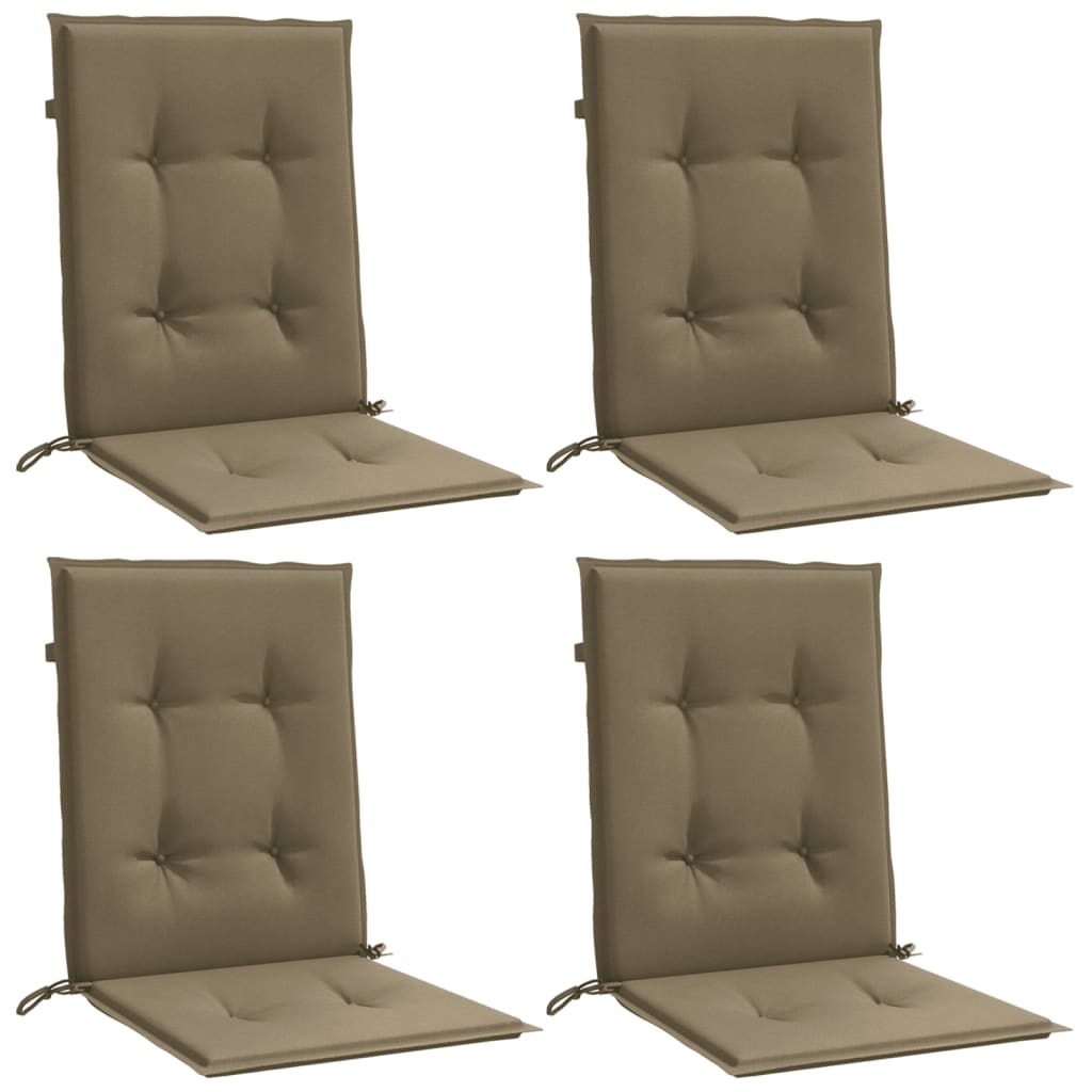 Vidaxl stoelkussens 4 st lage vloerkleed 100x50x4 cm stof gemêleerd taupe
