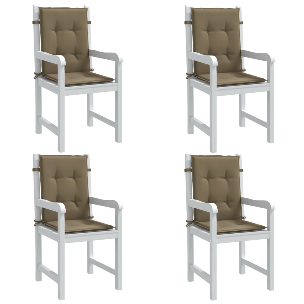 Vidaxl stoelkussens 4 st lage vloerkleed 100x50x4 cm stof gemêleerd taupe
