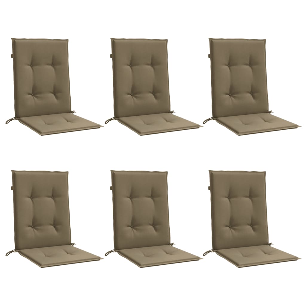 Vidaxl stoelkussens 6 st lage vloerkleed 100x50x4 cm stof gemêleerd taupe