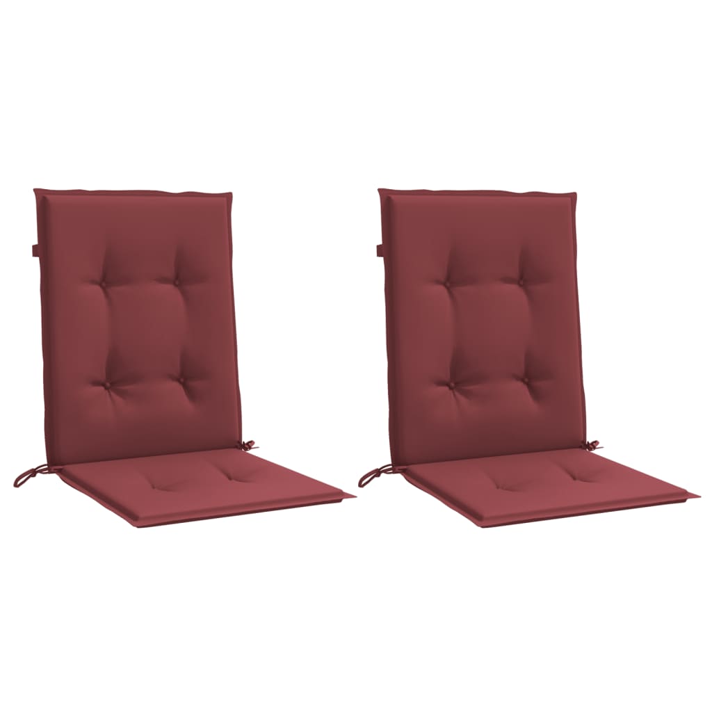 Vidaxl stoelkussens 2 st lage vloerkleed 100x50x4 cm stof gemêleerd wijnrood