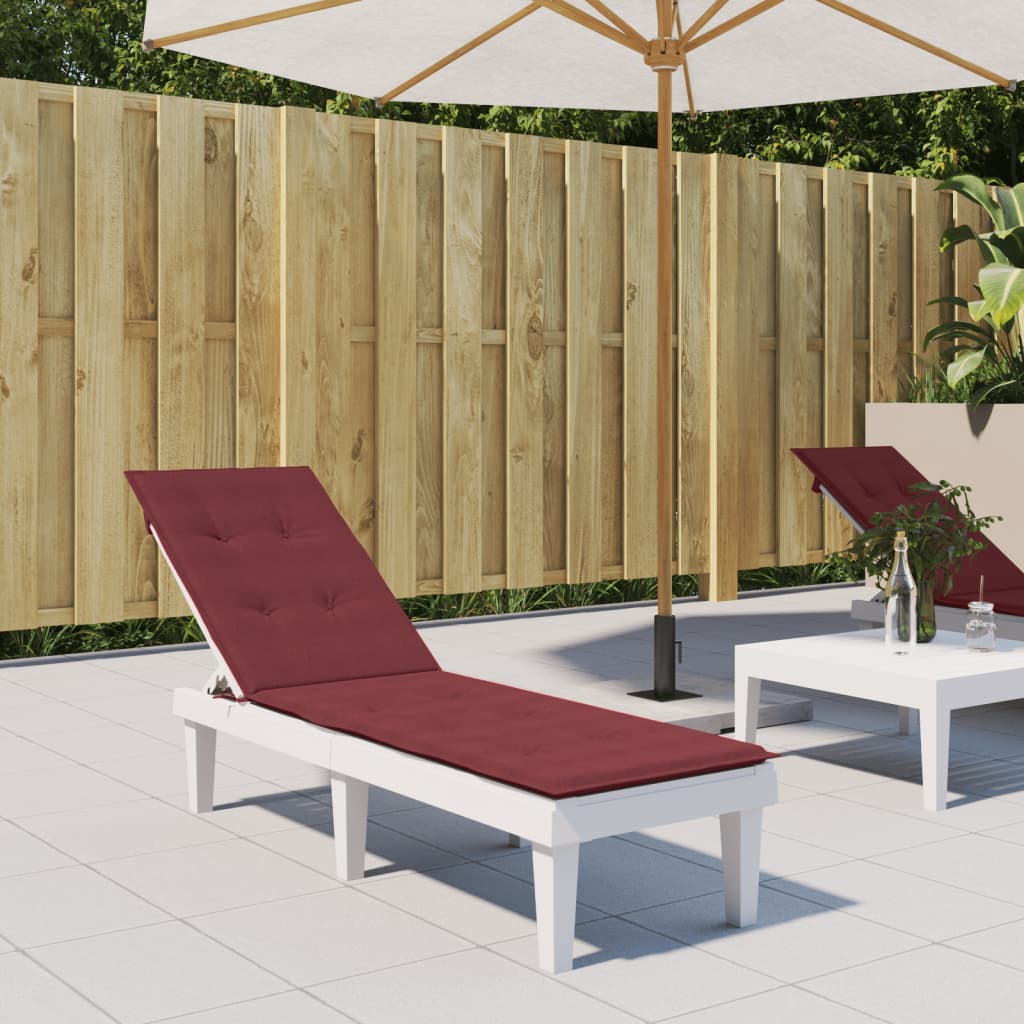 Vidaxl terrasstoelkussen (75+105) x 50 x 4 cm stof gemêleerd wijnrood
