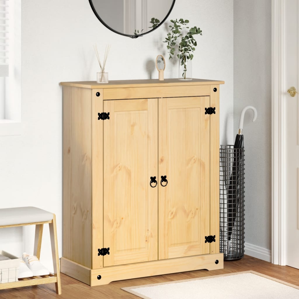 VidaXL Schoenenkast Corona 86x38,5x108 cm massief groenhout