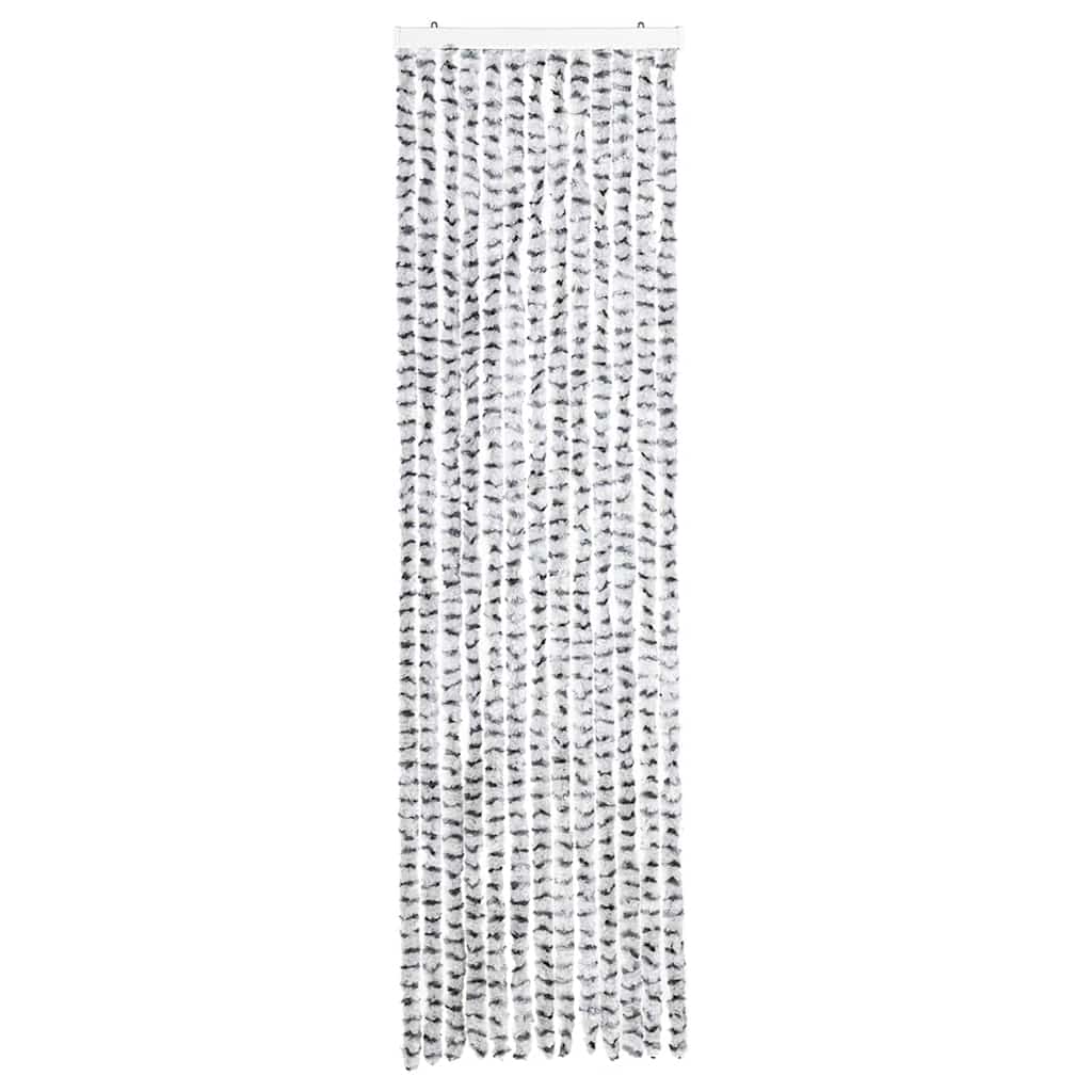 Vidaxl vliegengordijn 56x200 cm chenille lichtgrijs en donkergrijs