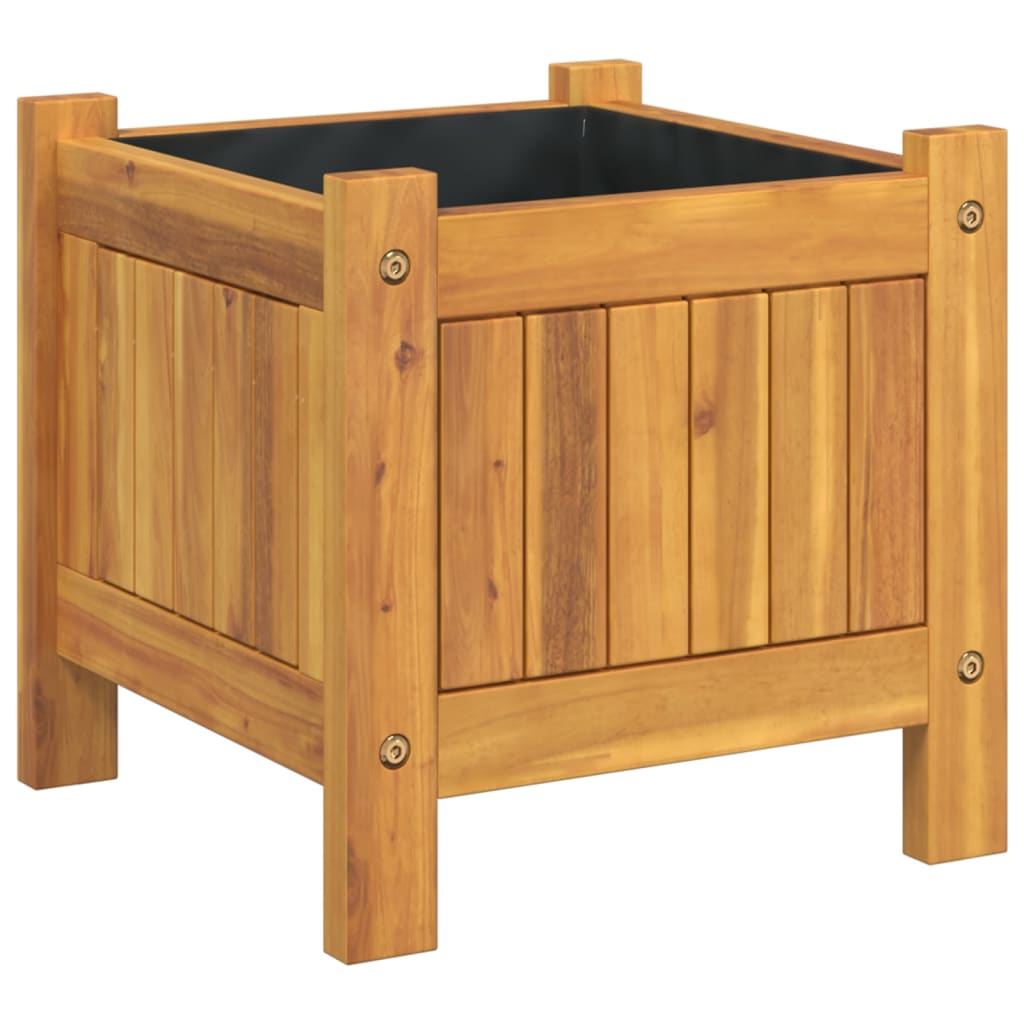 Vidaxl plantenbak met voering 31x31x30 cm massief acaciahout