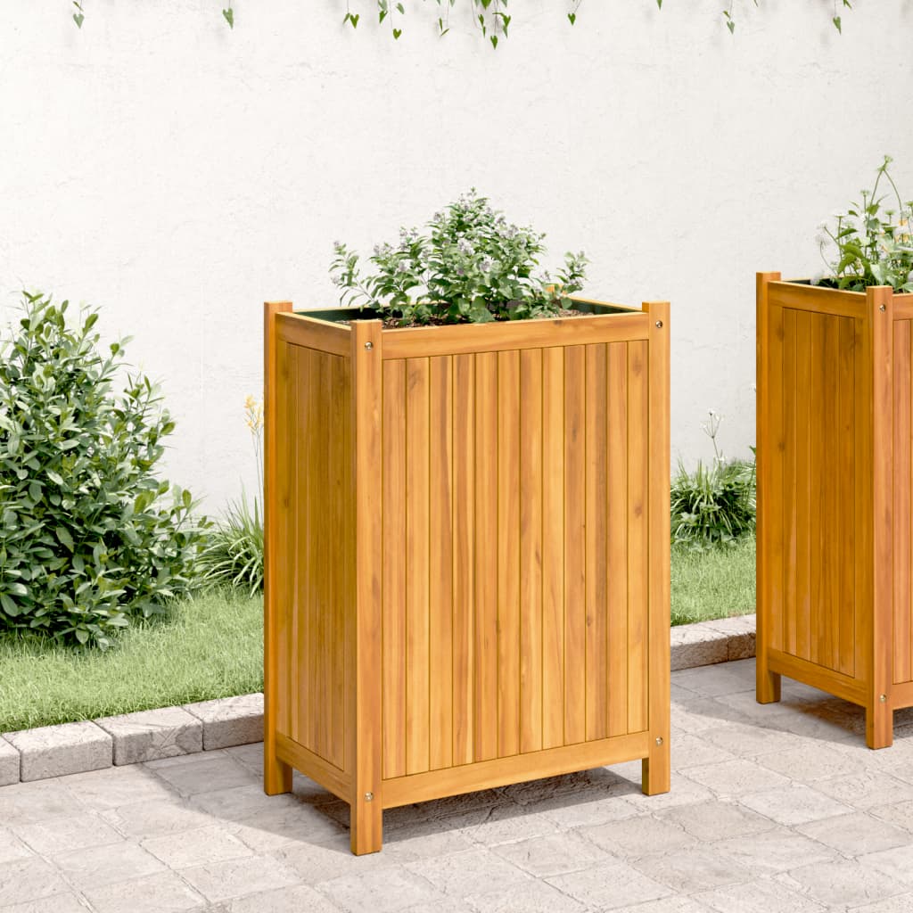 Vidaxl plantenbak met uitvoering 54x31x75 cm massief acaciahout