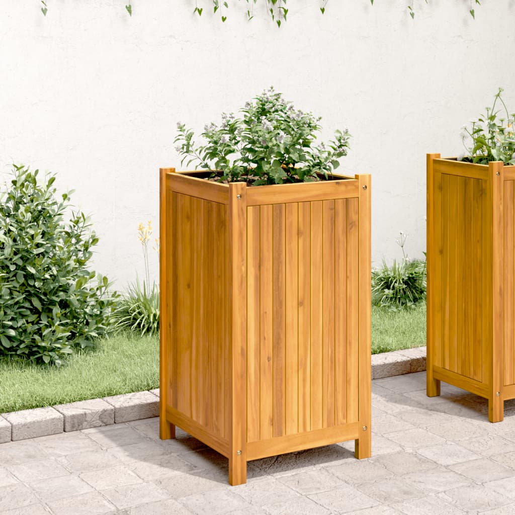 Vidaxl plantenbak met uitvoering 42x42x75 cm massief acaciahout