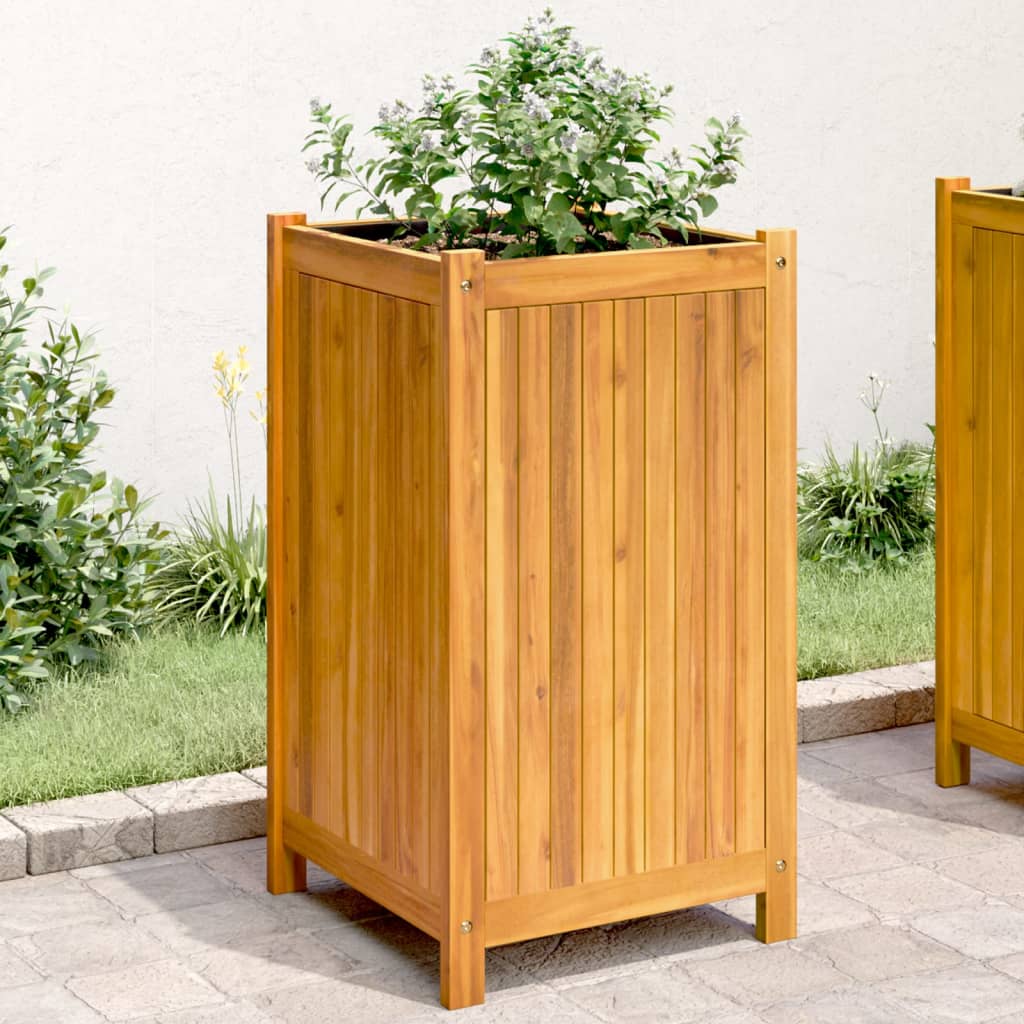 Vidaxl plantenbak met uitvoering 42x42x75 cm massief acaciahout