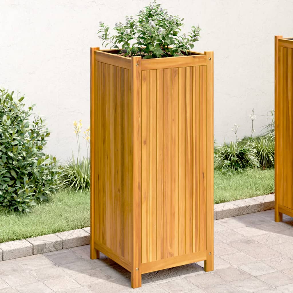 Vidaxl plantenbak met uitvoering 42x42x100 cm massief acaciahout