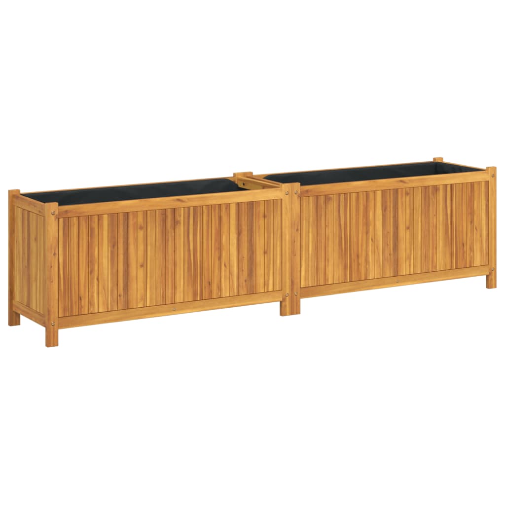 Vidaxl plantenbak met uitvoering 199x38,5x50 cm massief acaciahout