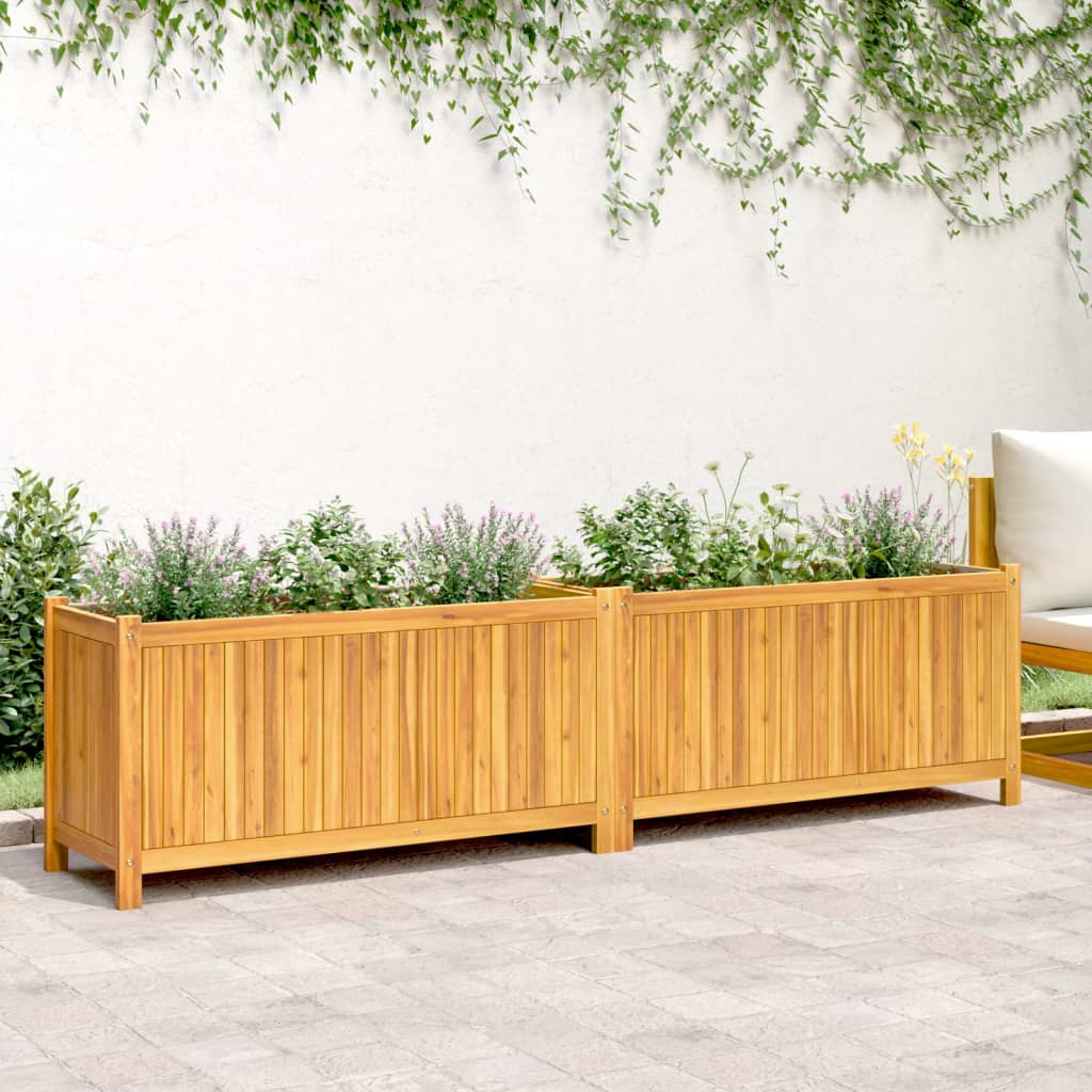 Vidaxl plantenbak met uitvoering 199x38,5x50 cm massief acaciahout