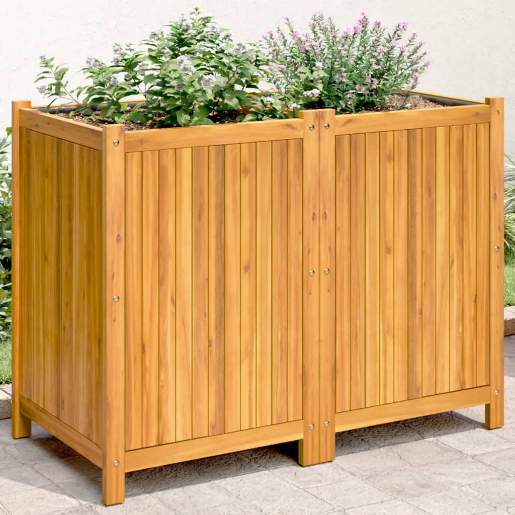 Vidaxl plantenbak met uitvoering 100x50x75 cm massief acaciahout