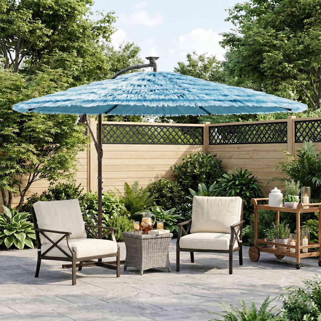 Vidaxl parasol met stalen paal 269x269x235 cm blauw