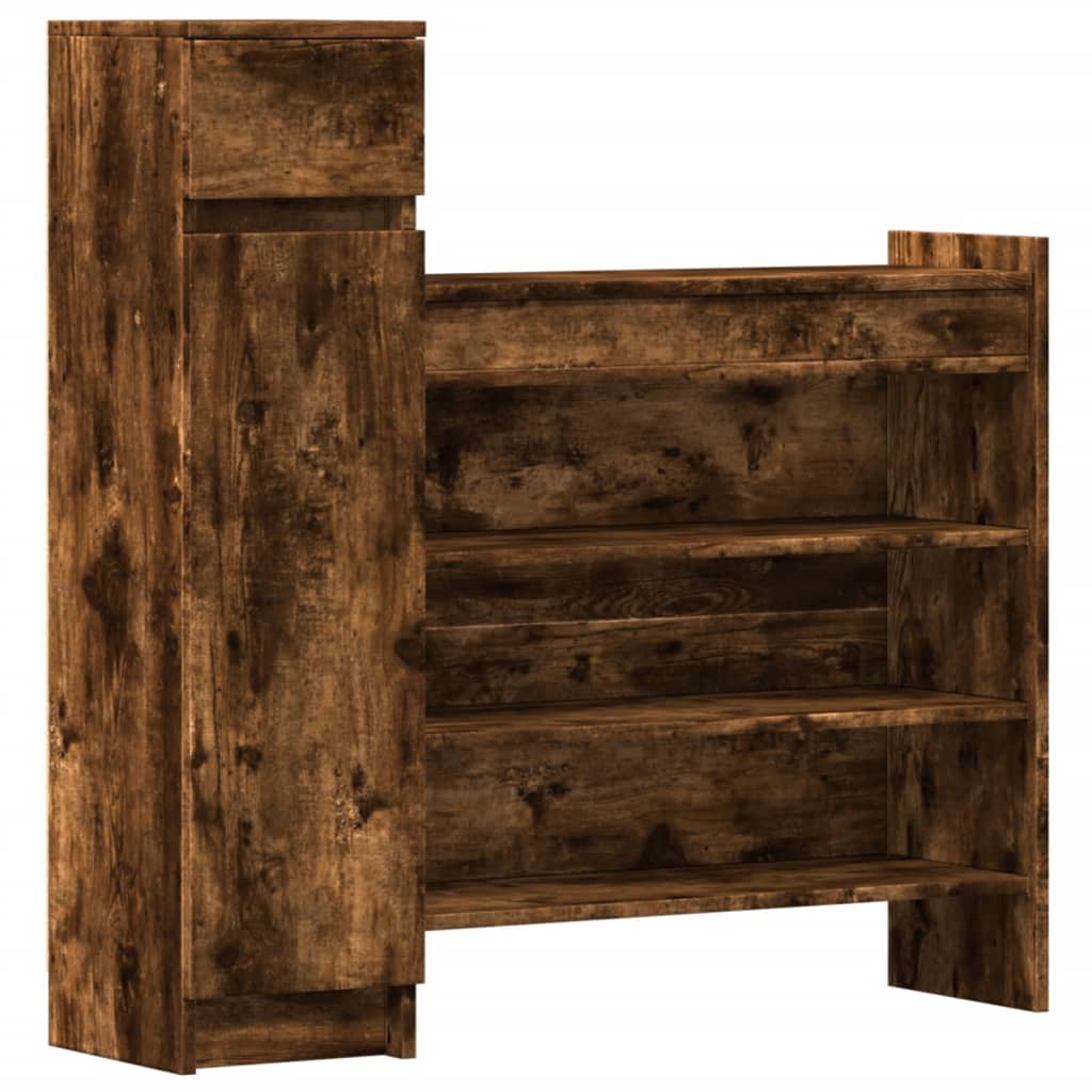 Vidaxl schoenenkast 100,5x28x100 cm bewerkt hout gerookt eikenkleurig