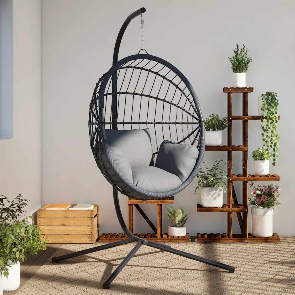 Vidaxl hangende egg chair standaard zonder mand antraciet staal