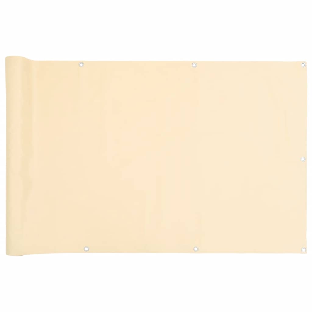 Vidaxl balkonscherm 500x90 cm pvc crèmekleurig