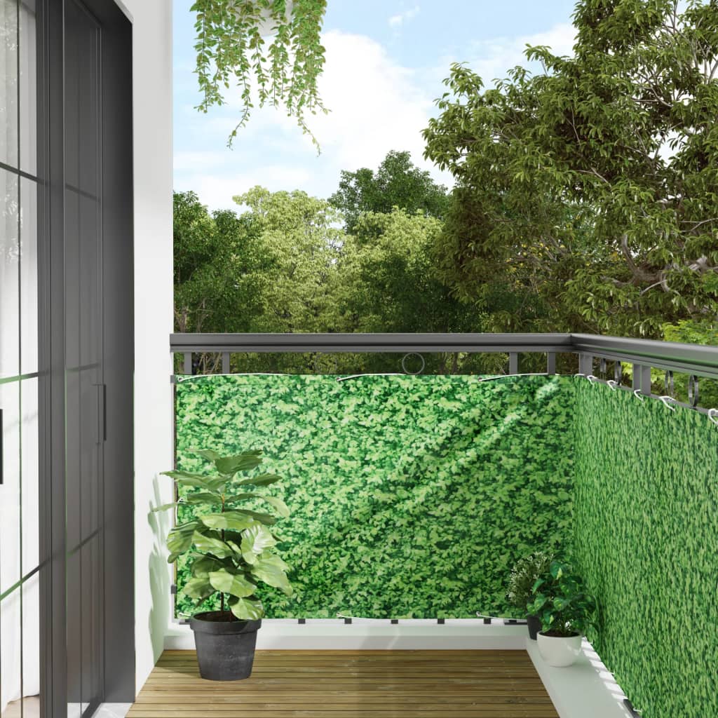 VidaXL Balkonscherm plantenpatroon 800x90 cm PVC groen