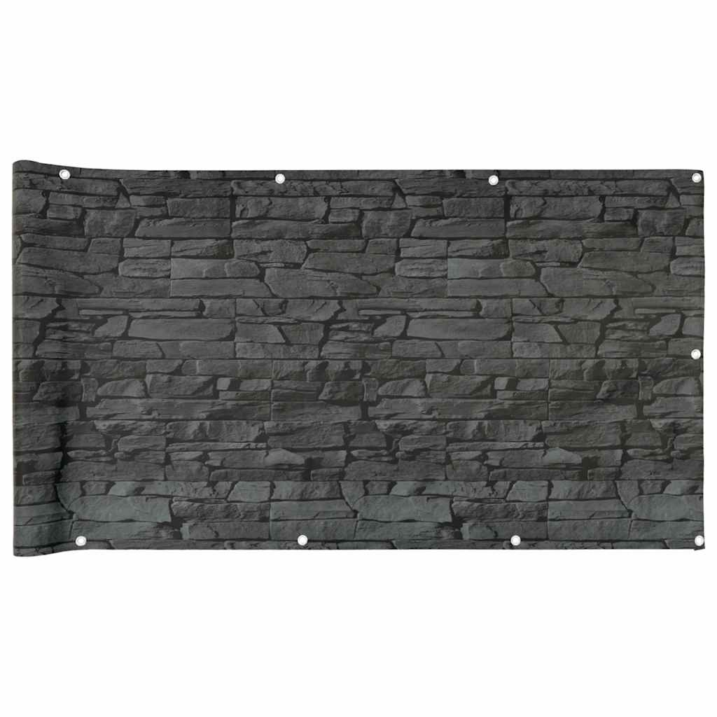 Vidaxl balkonscherm steenpatroon 500x90 cm pvc grijs