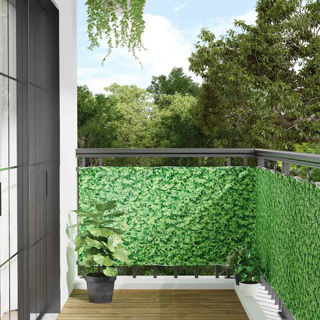 Vidaxl balkonscherm plantpatroon 500x120 cm pvc groen