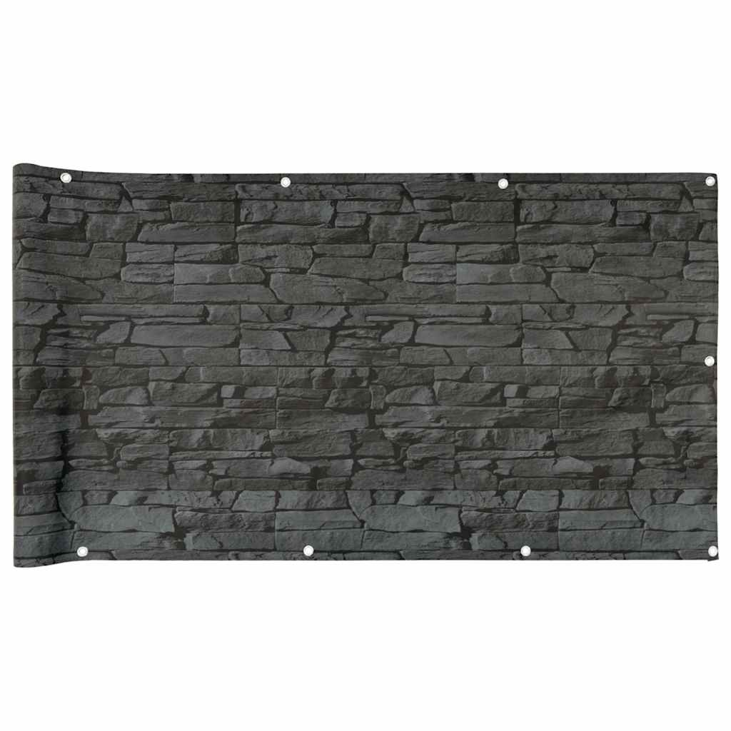 Vidaxl balkonscherm steenpatroon 500x120 cm pvc grijs