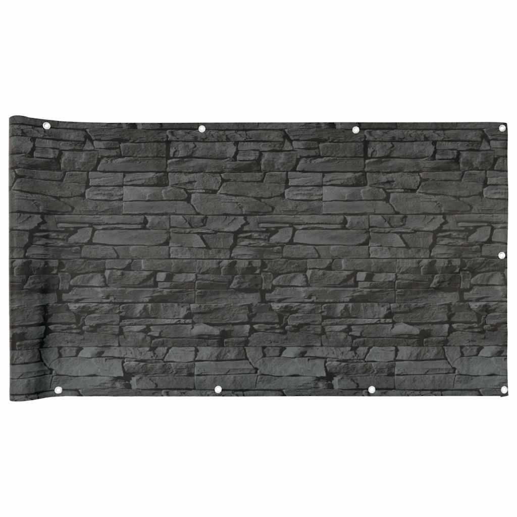 Vidaxl balkonscherm steenpatroon 600x120 cm pvc grijs