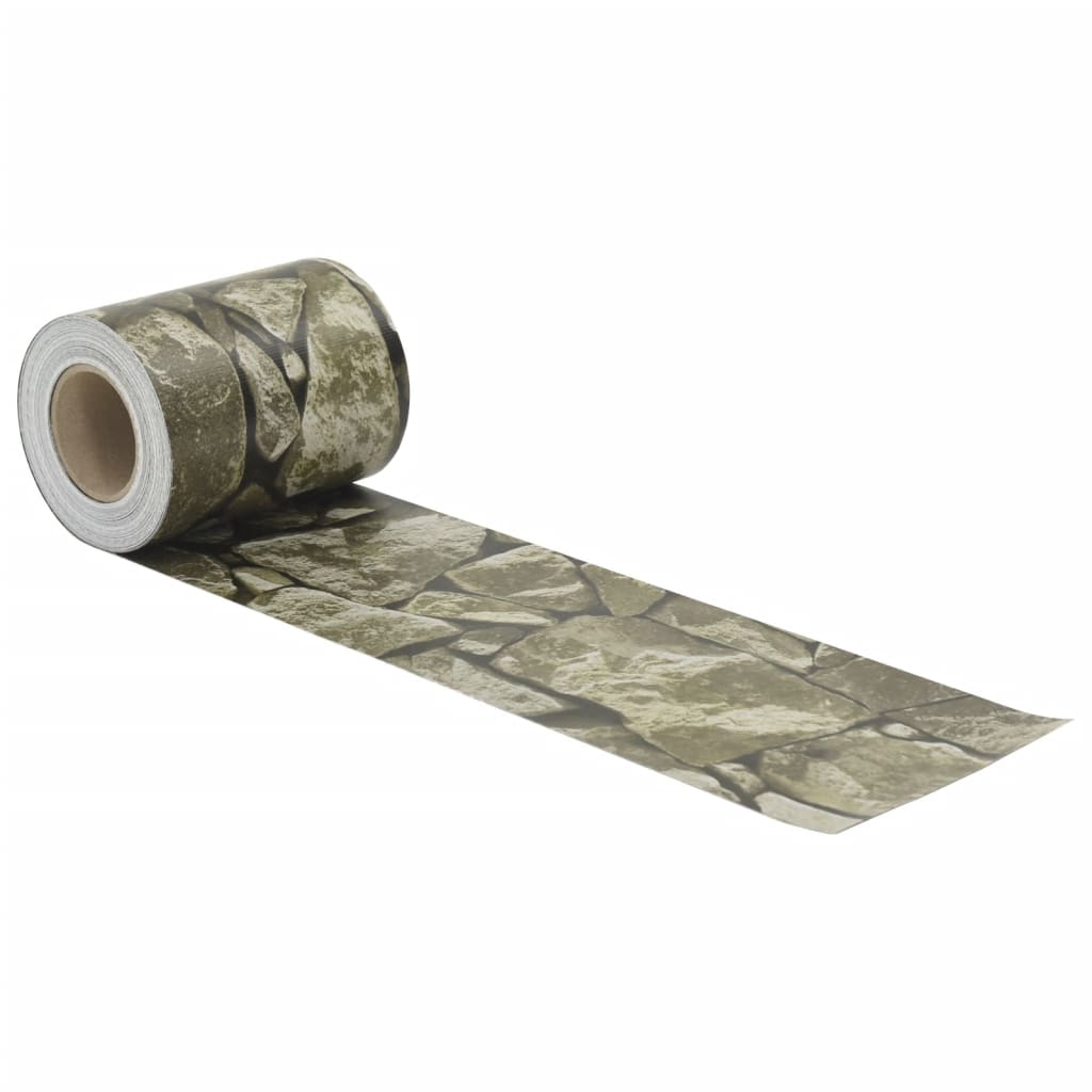 Vidaxl tuinscherm steenpatroon 35x0,19m pvc grijs
