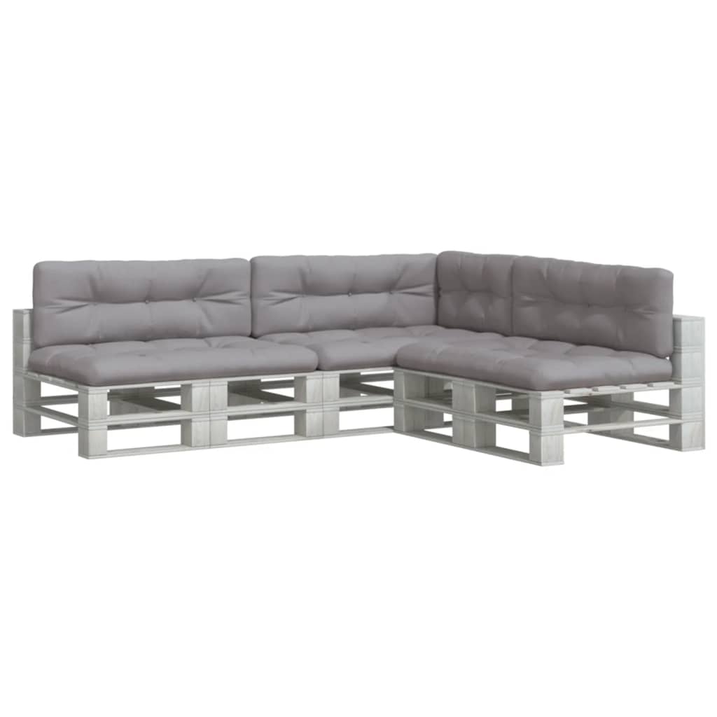 Vidaxl palletkussens 7 st stof grijs