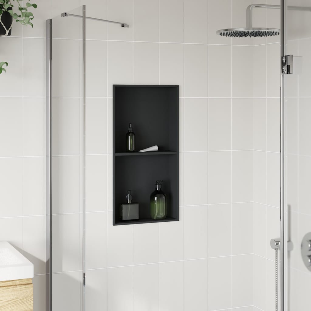 Vidaxl douchenis 32x62x9 cm roestvrijstaal matzwart
