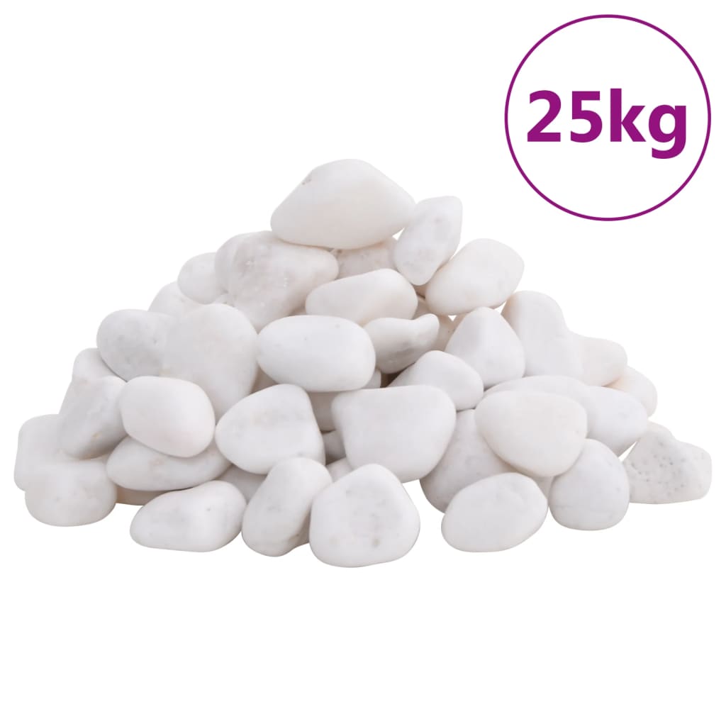 Vidaxl kiezelstenen gepolijst 2-5 cm 25 kg wit