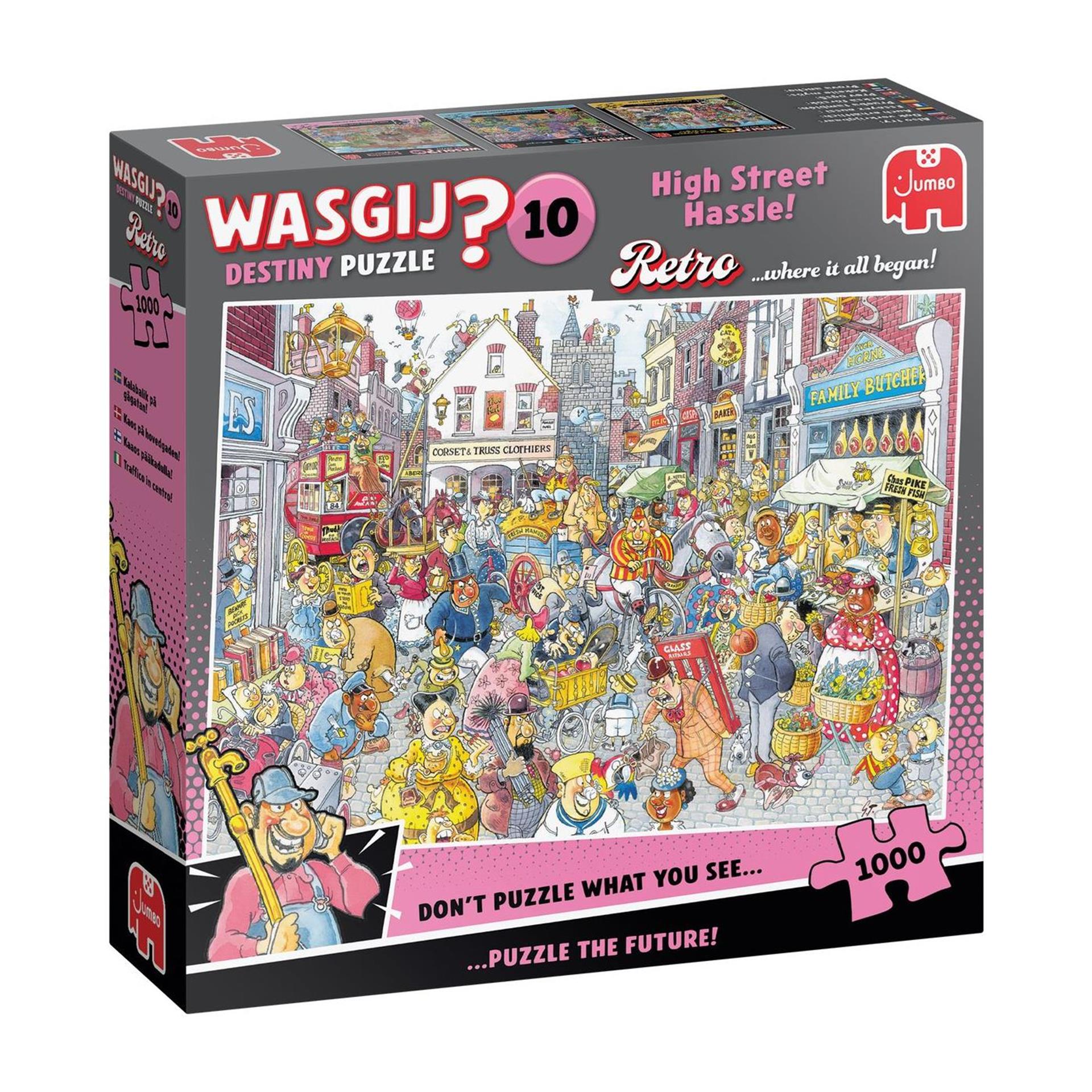 Jumbo wasgij retro destiny 10 - chaos in de winkelstraat! - 1000 stukjes puzzel - legpuzzel voor volwassenen