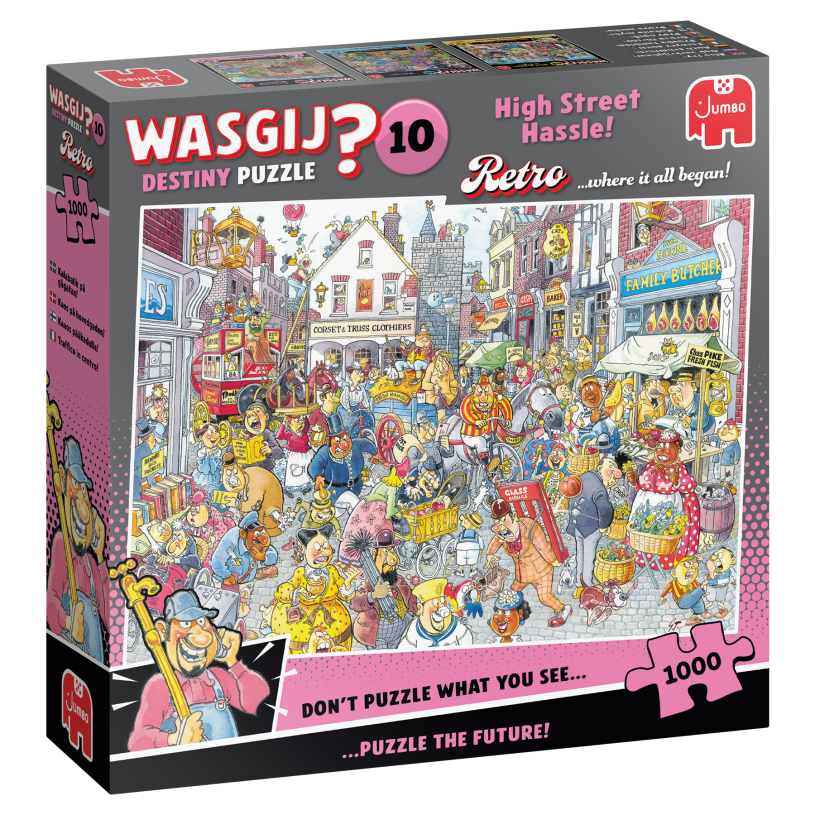 Jumbo wasgij retro destiny 10 - chaos in de winkelstraat! - 1000 stukjes puzzel - legpuzzel voor volwassenen