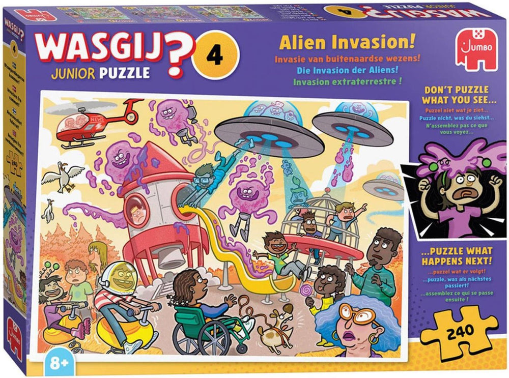 Jumbo wasgij puzzel junior 4 invasie van buitenaatse wezens! 240 stukjes