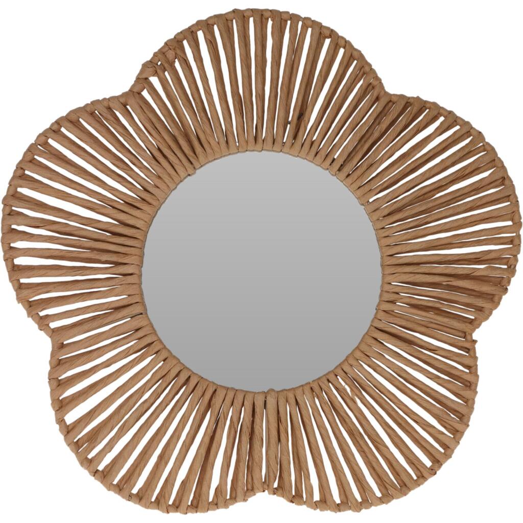 Overige merken spiegel bloem 38 cm papier beige