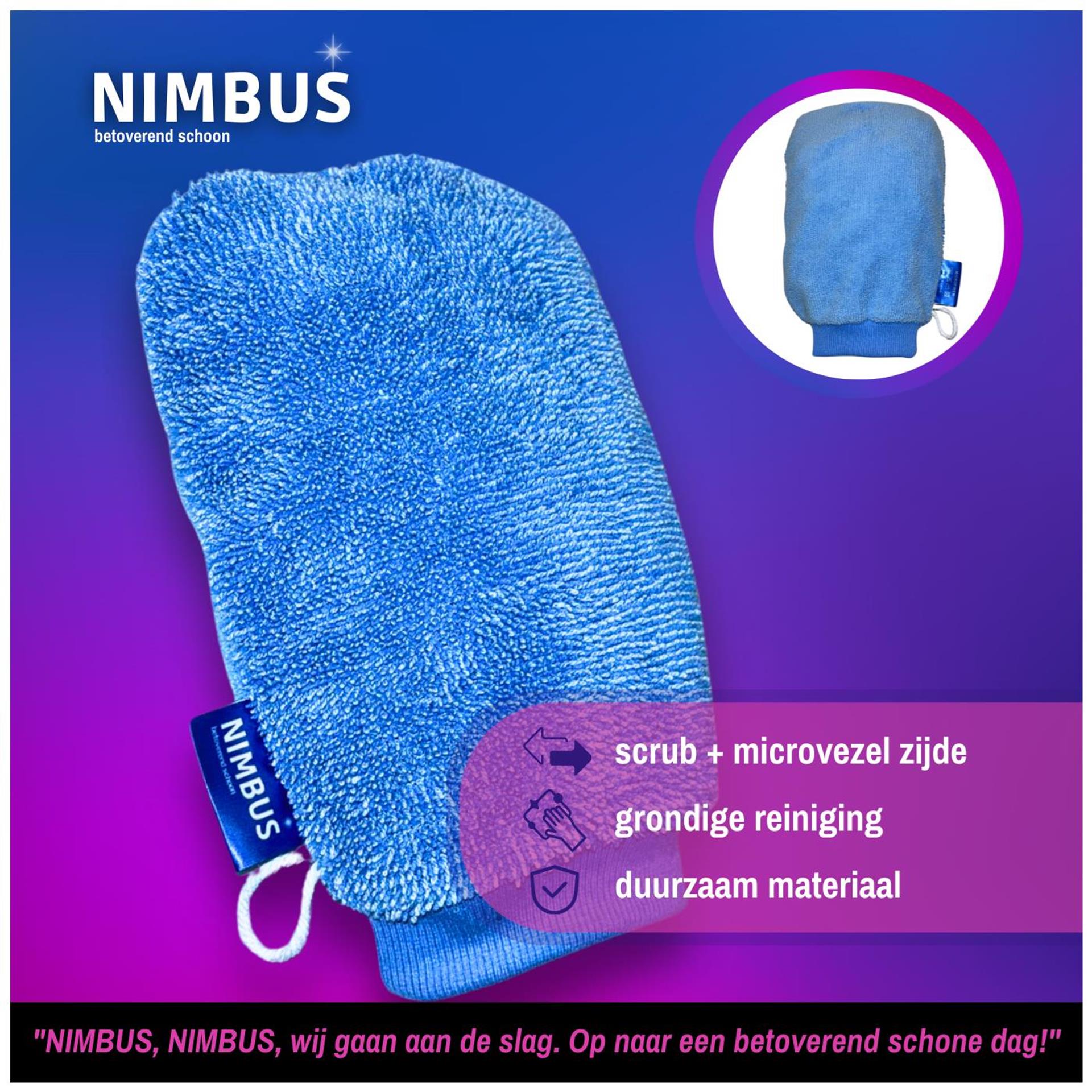 Nimbus magic schoonmaakhandschoen scrub + microvezel zijde