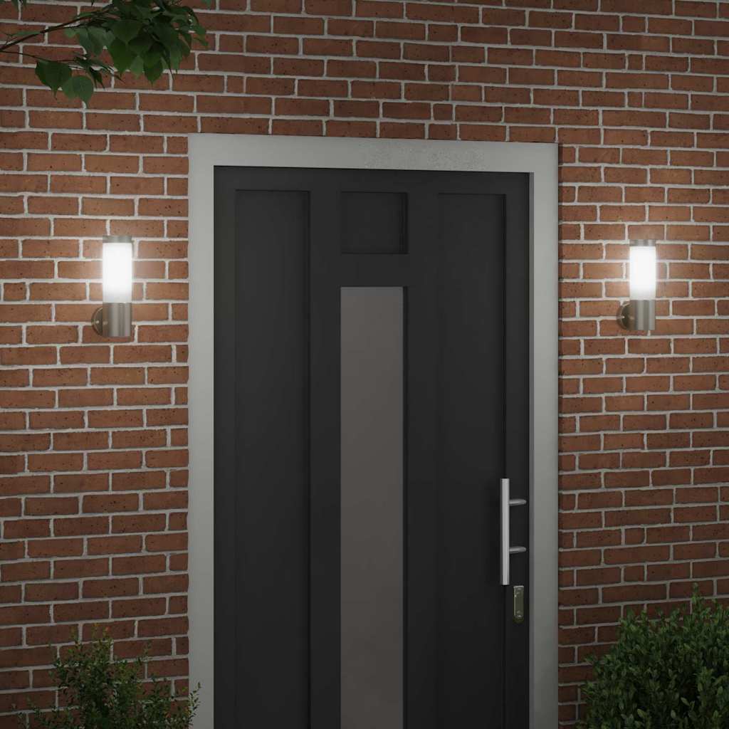 Vidaxl buiten wandlamp 2 pcs zilver 12 x 8,5 x 27 cm
