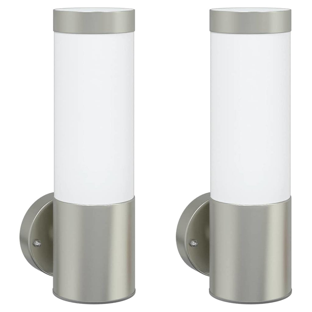 Vidaxl buiten wandlamp 2 st zilver 12 x 8,5 x 27 cm