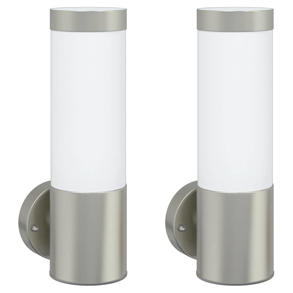 Vidaxl buiten wandlamp 2 pcs zilver 12 x 8,5 x 27 cm