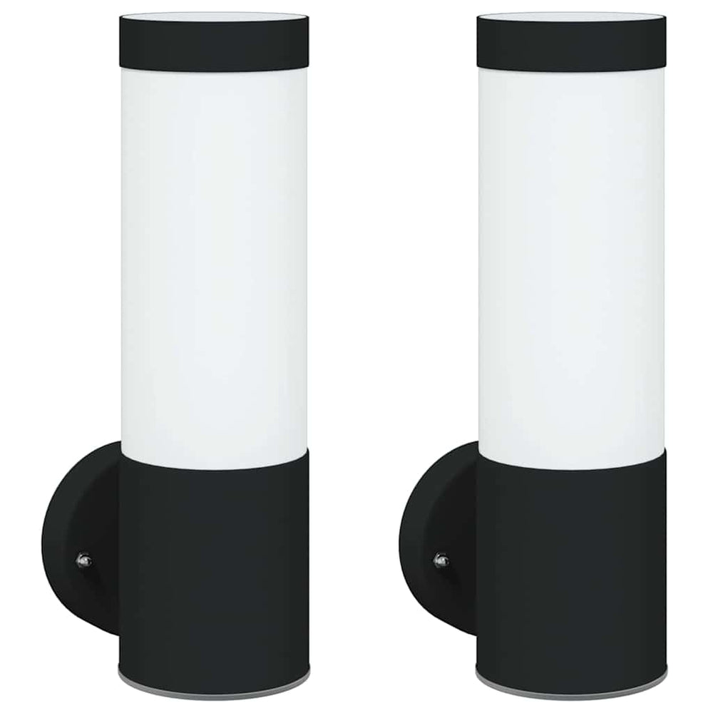 Vidaxl buiten wandlamp 2 st zwart 12 x 8,5 x 27 cm