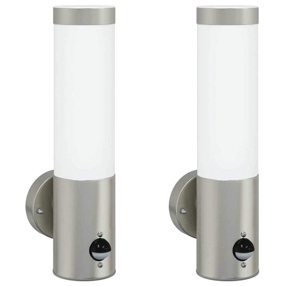 Vidaxl buiten wandlamp 2 st zilver 12 x 8,5 x 29 cm