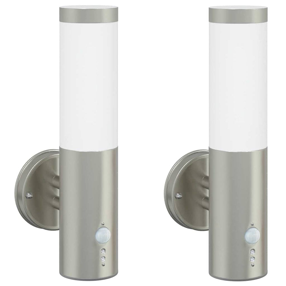Vidaxl buiten wandlamp 2 st zilver 15 x 7,5 x 33 cm