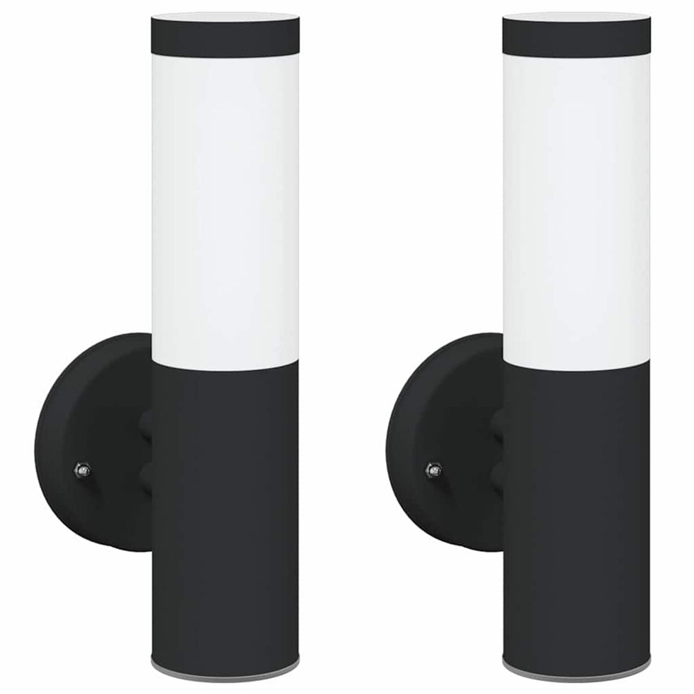 Vidaxl buiten wandlamp 2 st zwart 15 x 7,5 x 33 cm