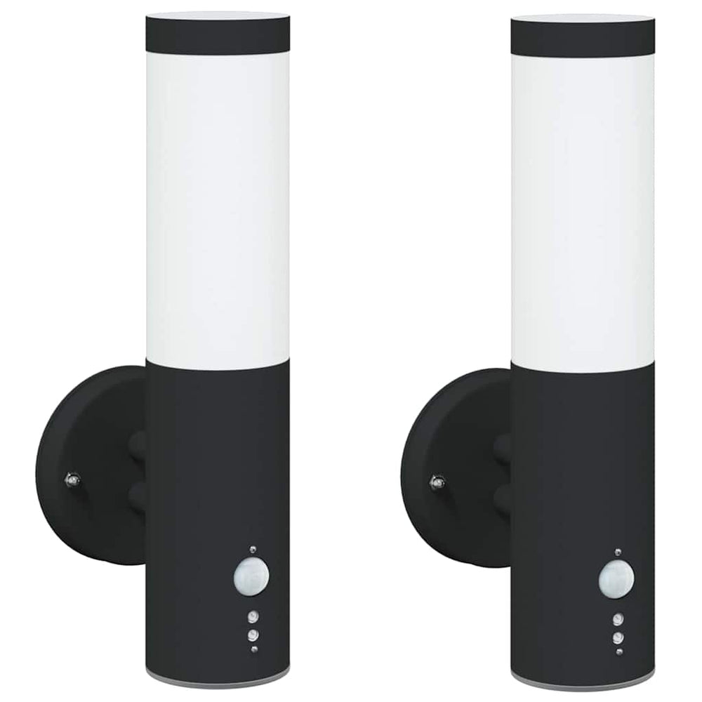 Vidaxl buiten wandlamp 2 st zwart 15 x 7,5 x 33 cm