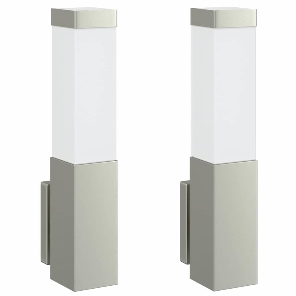 Vidaxl buiten wandlamp 2 st zilver 10.5 x 6 x 33 cm