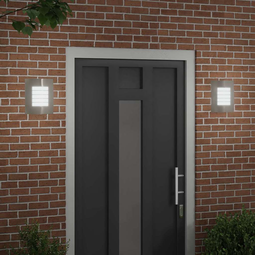 Vidaxl buiten wandlamp 2 pcs zilver 23.5 x 9 x 26 cm