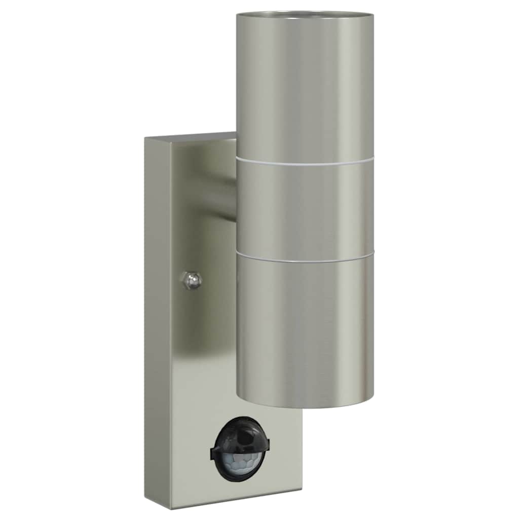 Vidaxl buiten wandlamp zilver 7 x 10 x 22 cm rvs en glas