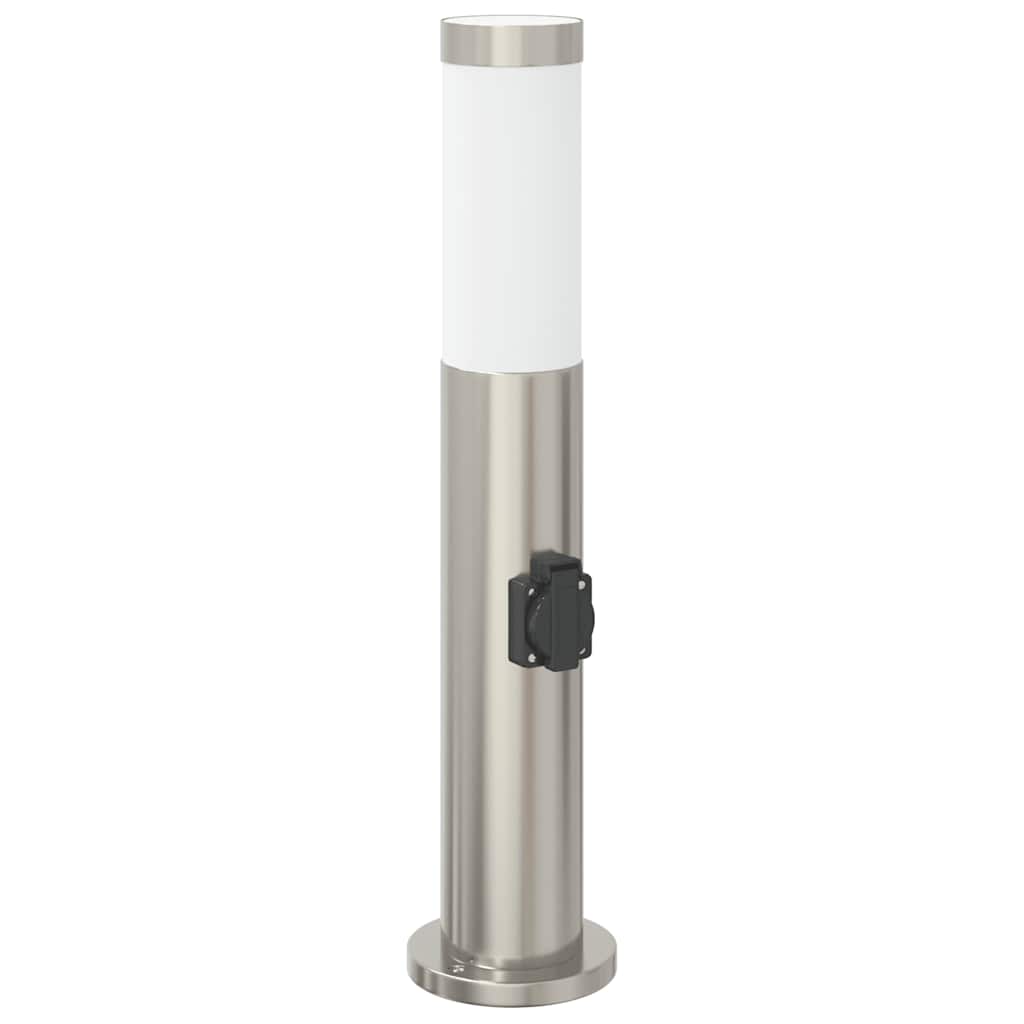 Vidaxl bolderarmatuur met stopcontact 50 cm rvs ip44