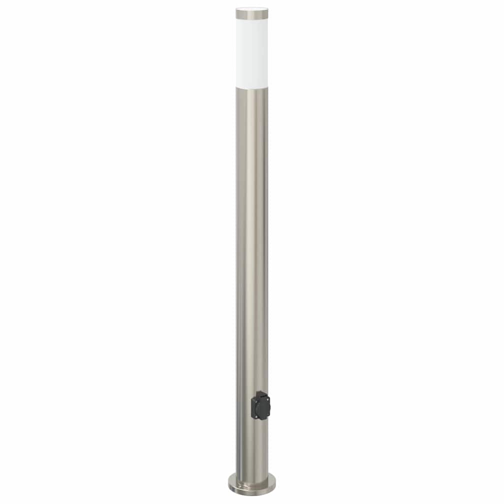 Vidaxl bolderarmatuur met stopcontact 110 cm rvs ip44