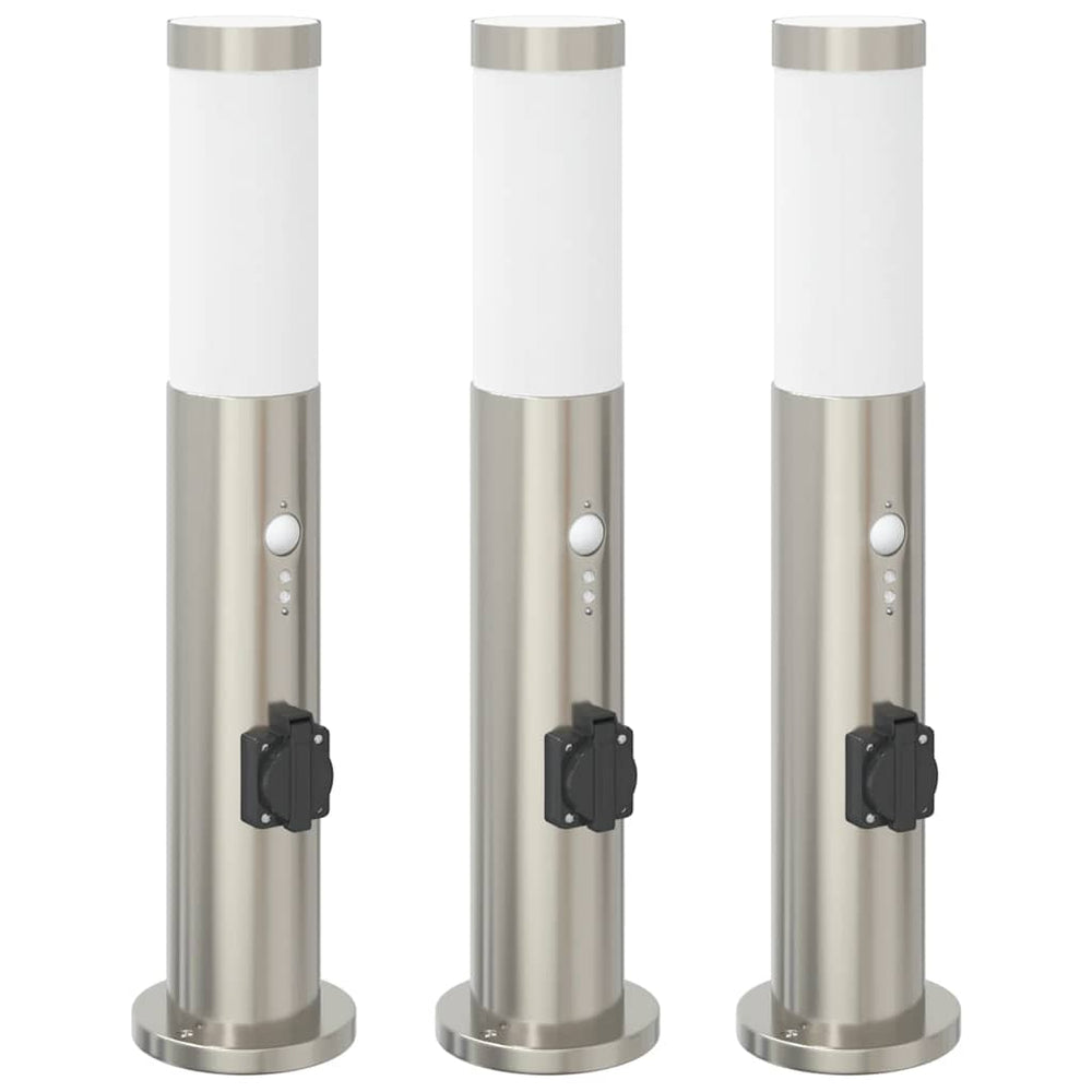 Vidaxl bolderverlichting met sensor en stopcontact 3 stuks 50 cm
